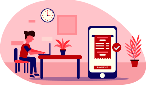 Online payment successful illustration