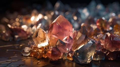 ?rystals and minerals. Illustration AI Generative