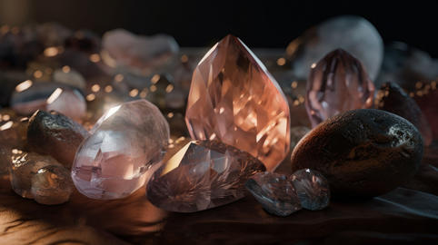 ?rystals and minerals. Illustration AI Generative