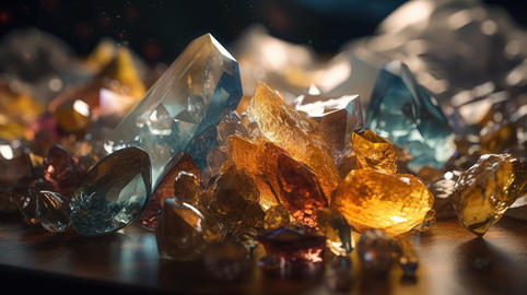 ?rystals and minerals. Illustration AI Generative