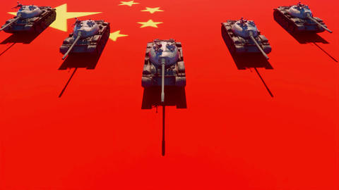 A platoon of military armored tanks advancing i Animated GIF 25240636 ...