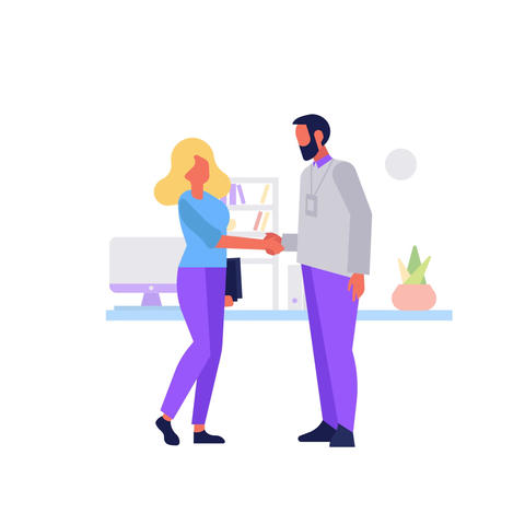 People shake hands after negotiation, came to agreement and completed the deal with a handshake