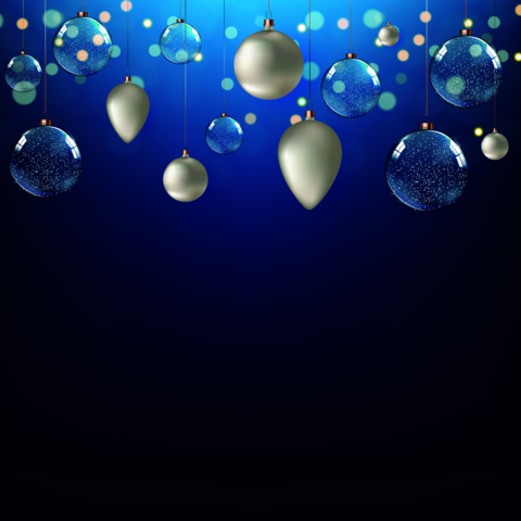 Christmas background on blue on colored Vector Illustration