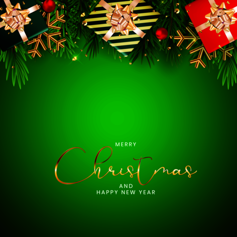 Christmas on green background. Vector Illustration EPS10