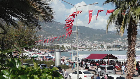 View of the tourist embankment of Alanya