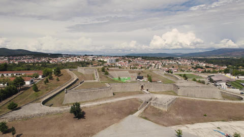 Aerial orbiting over Ancient Sao Neutel Fortress, Portuguese Fort - Chaves