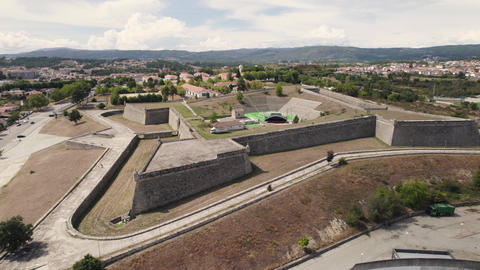 Forte de Sao Neutel, medieval military fort in Chaves, Portugal. Aerial view