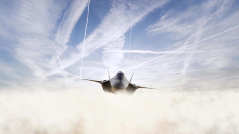 An unbranded next-generation fighter aircraft flying thr GIF 25915331 ...