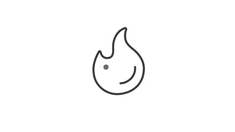 Animated burning flame line icon