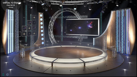 Virtual TV Studio Chat Set 23