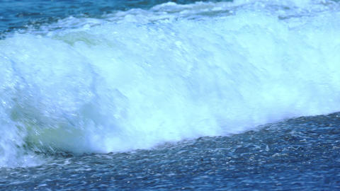 Shonan Oiso beach, waves crashing on a sunny day