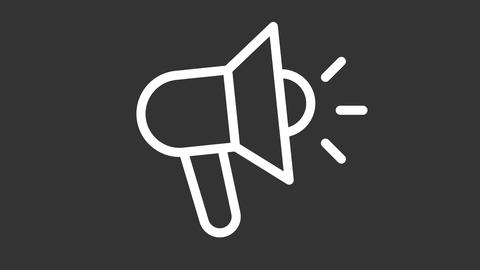 Animated speaker white line icon