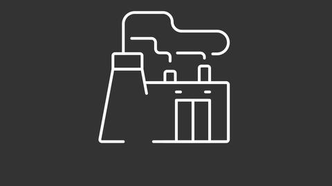 Animated fuel power plant white icon