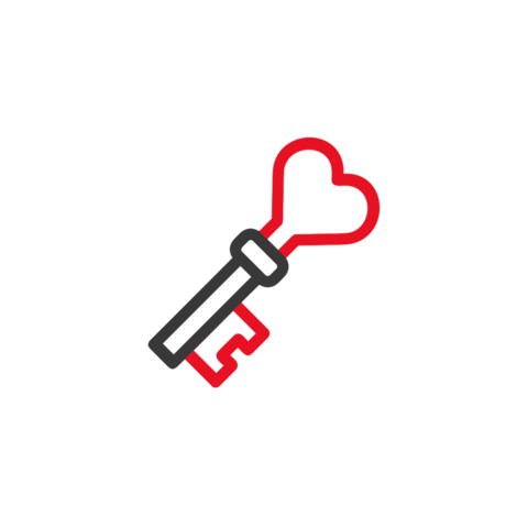 Heart key icon animation