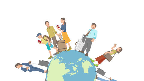 Asian people traveling the world