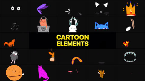 Cartoon Elements Motion Graphics Pack Stock animation 27556355 ...