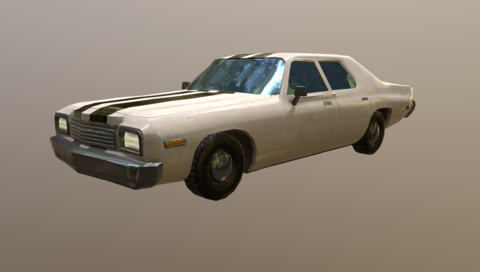 Large American Sedan Car Black And White