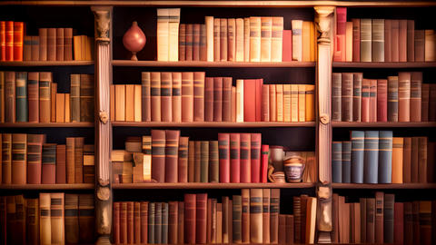 Bookshelf that changes from realistic to illust Animated GIF 27926997 ...