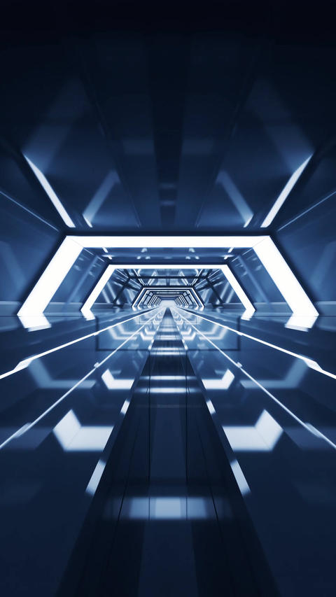 Dark tunnel with technology structure, 3d rendering GIF 28010940 ...