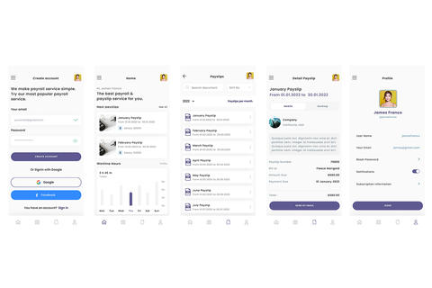 Payroll, Salary, paycheck & payroll App Ui Kit UI 템플릿 28042131 ...