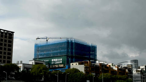 Buildings constructed on cloudy days