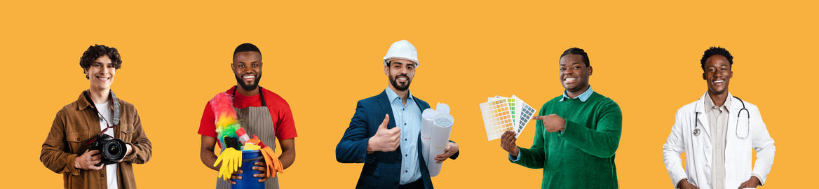 Careers Concept. Various men in their work unifo Stock photo 28390611 ...