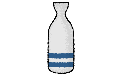 手描き風アナログタッチの日本酒、徳利