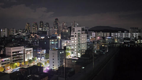 Seoul Night Building Scenery in Korea