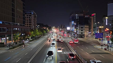 Seoul, roads, traffic, night, scenery