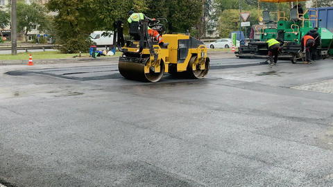 Vibratory asphalt rollers compactor compacting Animated GIF 28748234 ...