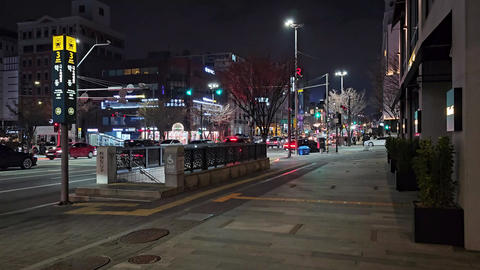 Seoul, road, traffic, night, landscape