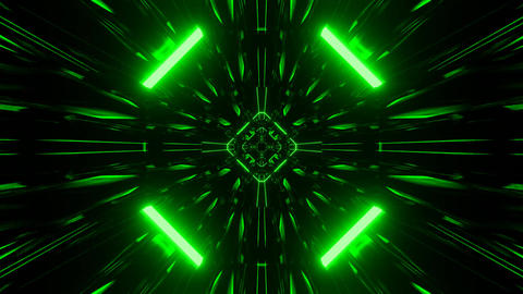 Futuristic green neon tunnel motion graphic ani Animated GIF