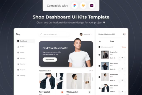 Shop Dashboard UI Kits Template 界面模板 29061890 | MotionElements