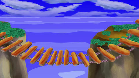 Night Suspension bridgeand cliff over wa 애니메이션 GIF 29512256 ...