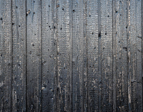 The texture of the building is made using the traditional Japanese method of burning cedar for walls