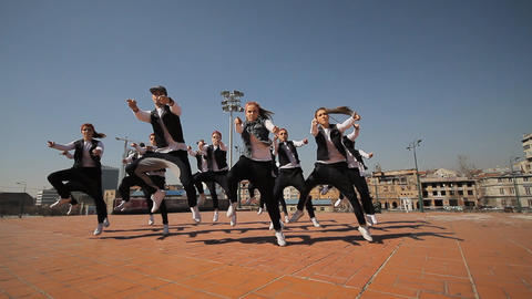 Hip-Hop breakdancer dancing in the street on Mart