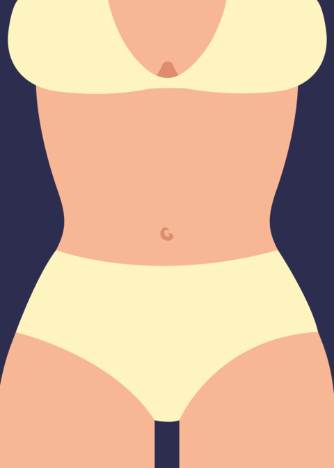 Summer poster with beautiful woman body