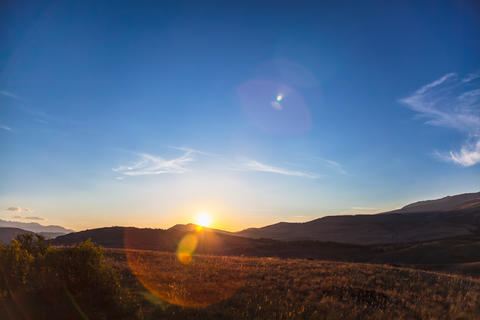 Sunrise over the mountains in the Altai Republic