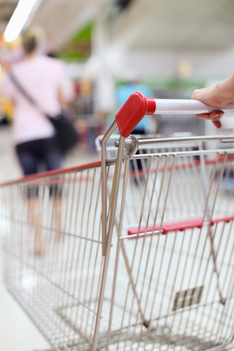 Shopping trolley in motion