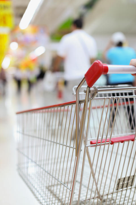Shopping trolley in motion
