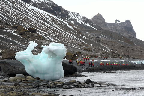 Arctic landscape. Icebergs and global warming. Arctic glacier. Polar Region