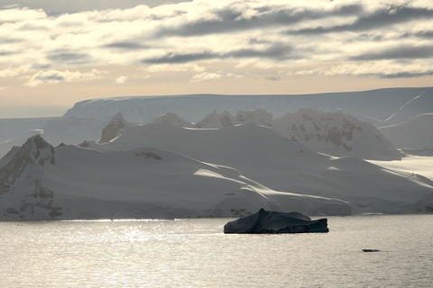 Arctic landscape. Icebergs and global warming. Arctic glacier. Polar Region