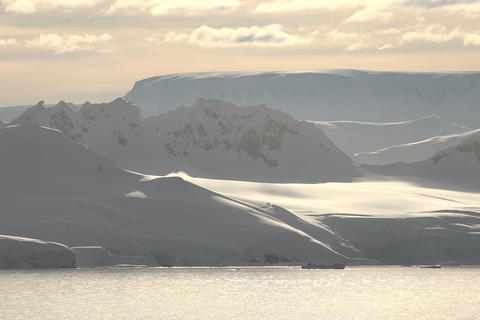 Arctic landscape. Icebergs and global warming. Arctic glacier. Polar Region
