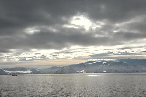 Arctic landscape. Icebergs and global warming. Arctic glacier. Polar Region