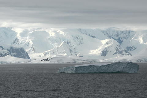 Arctic landscape. Icebergs and global warming. Arctic glacier. Polar Region