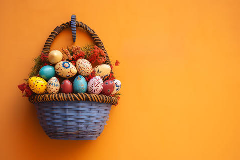 Easter Eggs in a Classic Basket v10