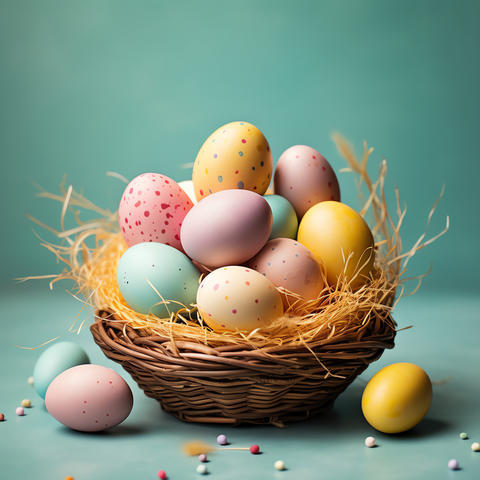 Easter Eggs in a Classic Basket v4