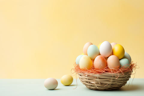 Easter Eggs in a Classic Basket