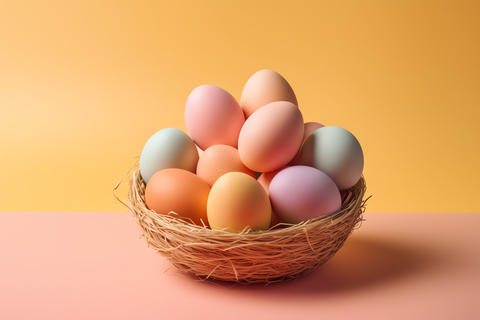 Easter Eggs in a Classic Basket v5