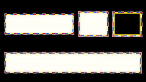 動くカラフルブロックのテロップベース・ワイプ枠(6色セット)